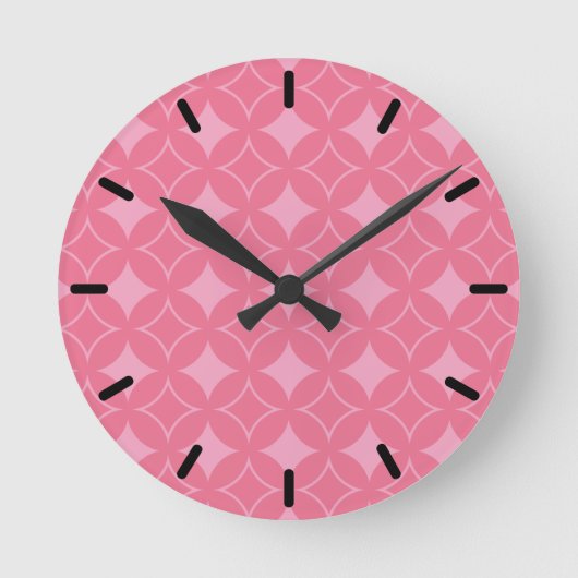 Pink shippo pattern runde wanduhr (Vorderseite)