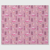 Pink Ships & Wood Lighthouses Dusty Rose Geschenkpapier (Flach)