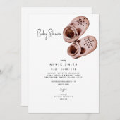 Pink Shoes Bassinet Baby Dusche Einladung (Vorne/Hinten)