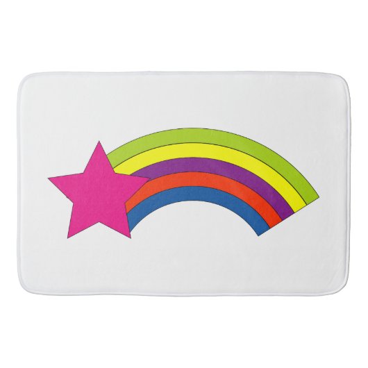 Pink Shooting Star Rainbow Hübsch Badematte (Vorderseite)