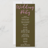 Pink Shooting Stars Brown Wedding Programm (Rückseite)