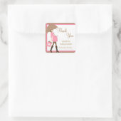 Pink Shopper Baby Shower Stickers (Tasche)