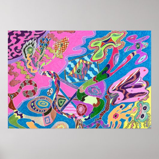 Pink Shore, 19x13 Abstrakt Art Poster (Vorne)