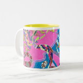 Pink Shore, Abstrakte Kunst Tasse (Vorderseite Links)