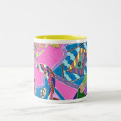Pink Shore, Abstrakte Kunst Tasse (Mittel)