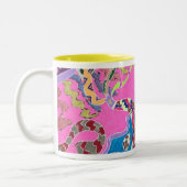 Pink Shore, Abstrakte Kunst Tasse (Links)