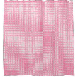 Pink shower curtain with small white duschvorhang
