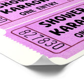 Pink-Shower-Karaoke-Ticket-Plakat Poster (Ecke)