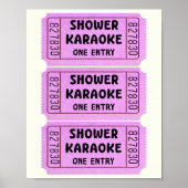 Pink-Shower-Karaoke-Ticket-Plakat Poster (Vorne)