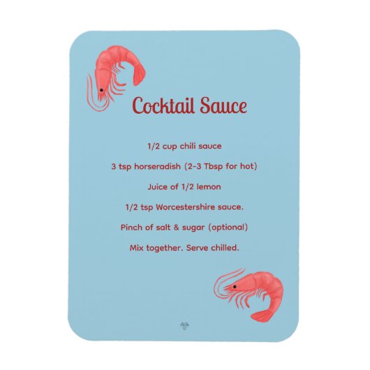 Pink Shrimp Cocktail Sauce Recipe Flexible Magnet (Vertikal)