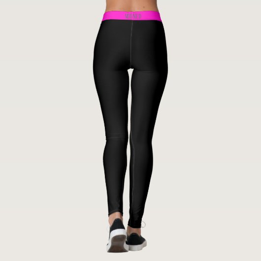 Pink Side Stripe Black Leggings (Rückseite)