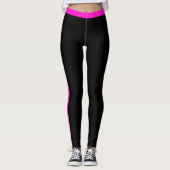 Pink Side Stripe Black Leggings (Vorderseite)