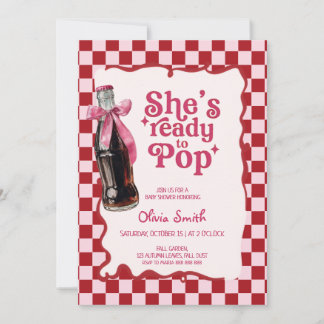 Pink Sie ist bereit, Soda-Baby-Party zu platzen  Einladung