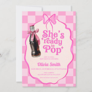 Pink Sie ist bereit, Soda Baby Shower zu knallen Einladung