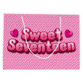 Pink siebzehn große Geschenktasche Geschenktüte (Rückseite)