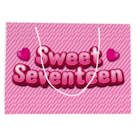 Pink siebzehn große Geschenktasche Große Geschenktüte (Rückseite)