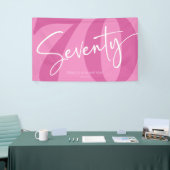 Pink Siebzigste Geburtstagsparty Banner (Messeveranstaltung)