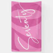 Pink Siebzigste Geburtstagsparty Banner (Vertikal)