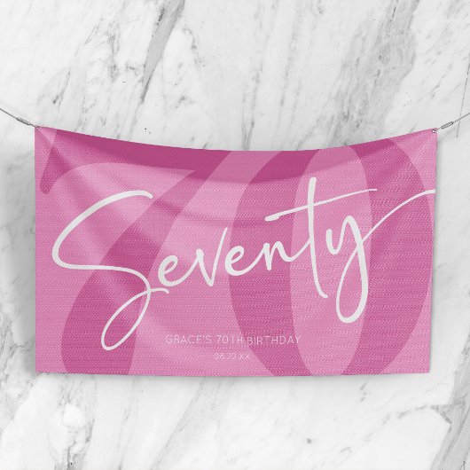 Pink Siebzigste Geburtstagsparty Banner
