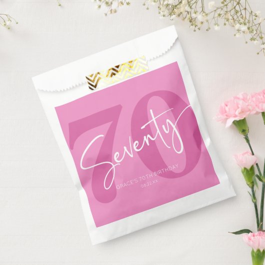 Pink Siebzigste Geburtstagsparty Geschenktütchen (Versiegelt)