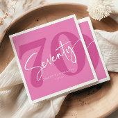 Pink Siebzigste Geburtstagsparty Serviette
