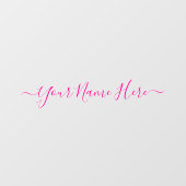 Pink Signature Clean Simple Name Skript Fensteraufkleber (Blatt)