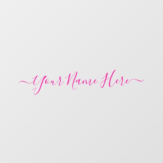 Pink Signature Clean Simple Name Skript Fensteraufkleber (Blatt)