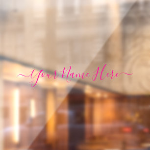 Pink Signature Clean Simple Name Skript Fensteraufkleber