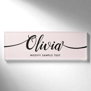Pink Signature Script Salon Wellness-Center Name T Namenschild