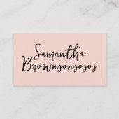 Pink Signature Soft Pastellminimalist Visitenkarte (Vorderseite)