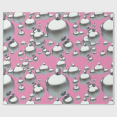 Pink Silber Baubles Weihnachtswrapping Paper Geschenkpapier (Flach)