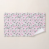  Pink Silber Black Stars  Badhandtuch Set (Handtuch)