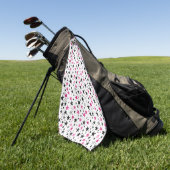 Pink Silber Black Stars Golfhandtuch (Gras)