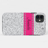 Pink & Silber Glitter und Glitzer Case-Mate iPhone Hülle (Rückseite (Horizontal))