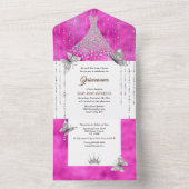 Pink silber Glitzer Sequenzierkleid glänzende Gown All In One Einladung (Innen Boden)