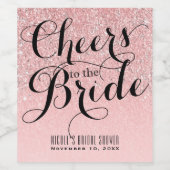 Pink & Silber KIRCHE ZUM BRIDE Bridal Wein Weinetikett (Einzelnes Label)