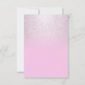 Pink silber Lavendel Glitzer Blume Abschluss Einladung (Rückseite)