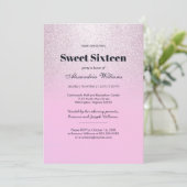 Pink silber Lavendel Gradienten Glitzer Sweet 16 Einladung (Stehend Vorderseite)