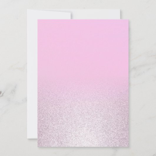 Pink silber Lavendel Gradienten Glitzer Sweet 16 Einladung (Rückseite)