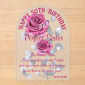 Pink Silber Rose Perfekt Schwanz Akrylus Geburtsta Acryleinladungen (Vorderseite)