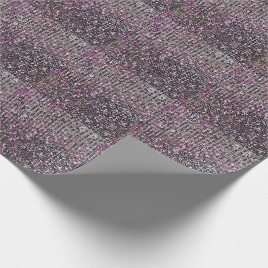 Pink-Silber-Sequenzen | Funkmuster Geschenkpapier (Ecke)