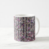 Pink-Silber-Sequenzen | Funkmuster Kaffeetasse (VorderseiteRechts)