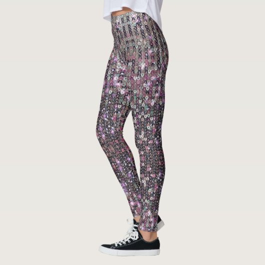 Pink-Silber-Sequenzen | Funkmuster   Leggings (Links)