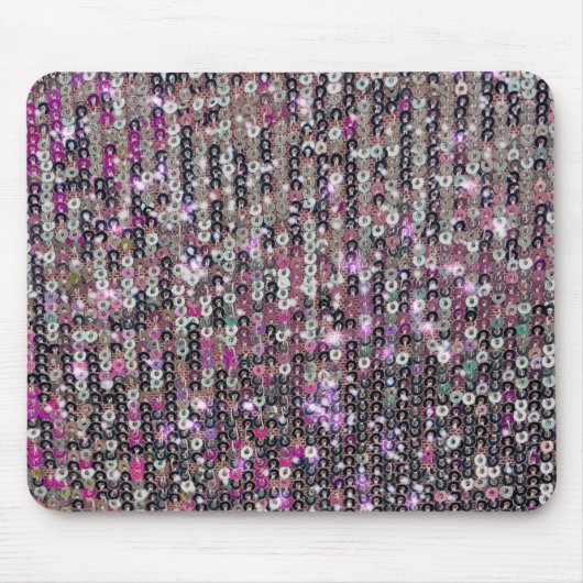 Pink-Silber-Sequenzen | Funkmuster Mousepad (Vorne)