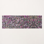Pink-Silber-Sequenzen | Funkmuster Yogamatte (Rückseite (Horizontal))