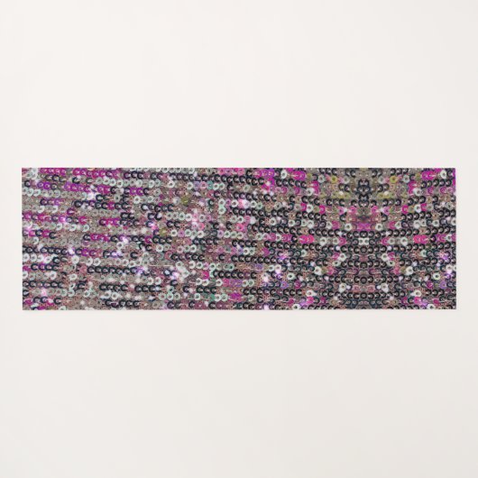 Pink-Silber-Sequenzen | Funkmuster Yogamatte (Rückseite (Horizontal))