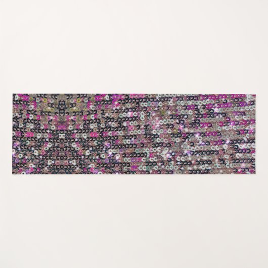 Pink-Silber-Sequenzen | Funkmuster Yogamatte (Vorderseite (Horizontal))