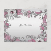 Pink Silber Weiße Flora Postkarte (Vorderseite)