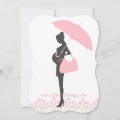 Pink Silhouette Baby Sprinkle Einladung (Rückseite)