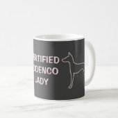 Pink-Silhouette für Podenco-Dog Kaffeetasse (VorderseiteRechts)